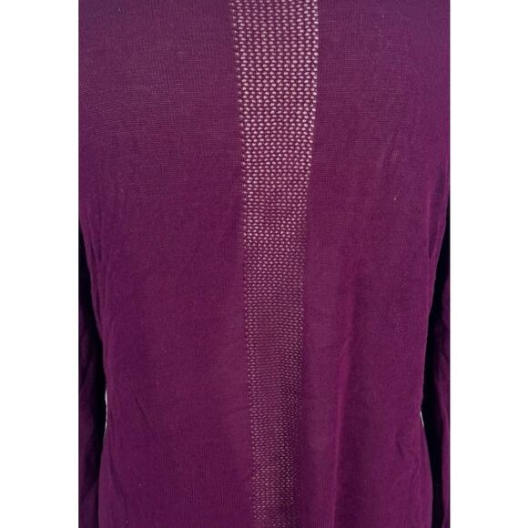 August Silk Large Open Front Cardigan Sweater 100% Rayon Purple Lightweight - Picture 5 of 7